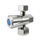 Amoza DN15 15x15x20mm 1/4 Turn Ceramic Disc Three Way Stop Tap Brushed Stainless Steel