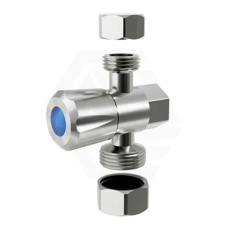 Amoza DN15 15x15x20mm 1/4 Turn Ceramic Disc Three Way Stop Tap Brushed Stainless Steel for Kitchen/Laundry