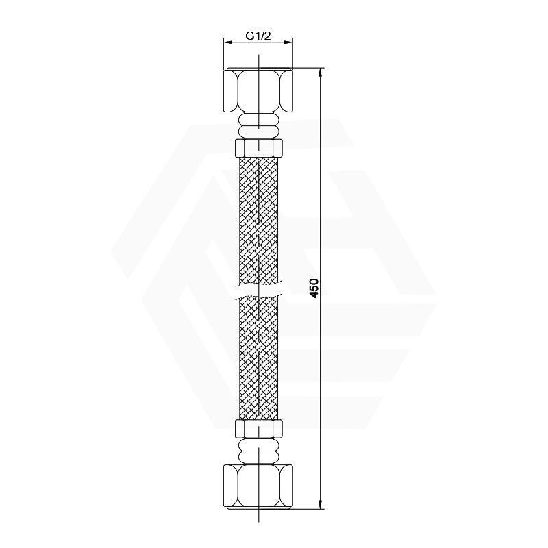 Amoza 450mm Stainless Steel PEX Flexible Hose - Variant Colour
