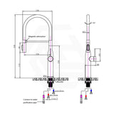 Aquaperla Solid Brass 360° Swivel Pull Down Kitchen 3-Way Water Filter Tap In Various Colours