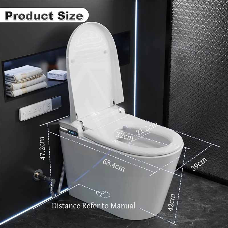Aquaperla Smart Toilet with Aroma Diffusion and Instant Heating 680x395x470mm - Various Colours