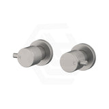N#1(Nickel) Norico Round Brushed Nickel Shower Wall Taps Solid Brass Top Assemblies