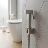 Aquaperla Brass Square Toilet Bidet Spray Kit with 1.2m Stainless Steel Hose - Variant Colour Available