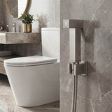 Aquaperla Brass Square Toilet Bidet Spray Kit with 1.2m Stainless Steel Hose - Variant Colour Available