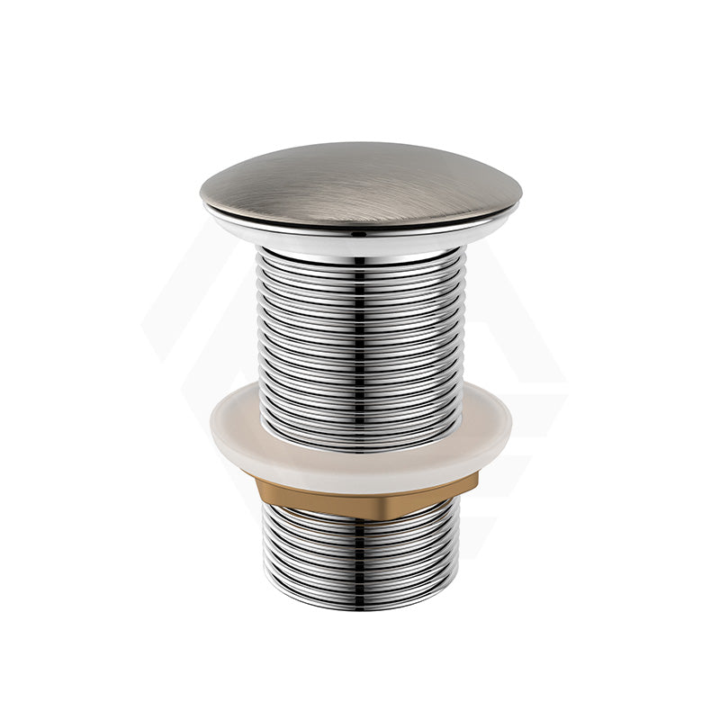N#1(Nickel) Aquaperla 32/40mm Brushed Nickel Mushroom Solid Brass Basin Pop Up Waste NO Overflow