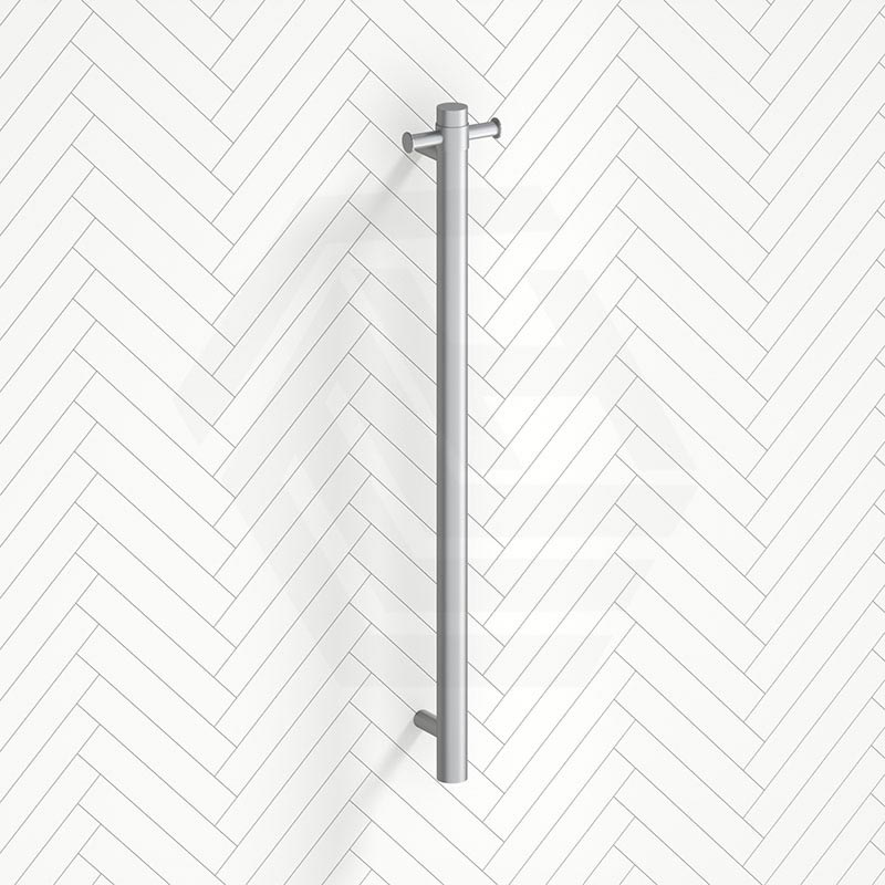 Aquaperla 950mm Round Vertical Electric Heated Towel Rack Single Bar Stainless Steel Variant Colour Available