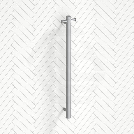 Aquaperla 950mm Round Vertical Electric Heated Towel Rack Single Bar Stainless Steel Variant Colour Available