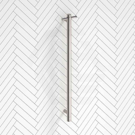Aquaperla 950mm Round Vertical Electric Heated Towel Rack Stainless Steel Variant Colour Available (with Timer)