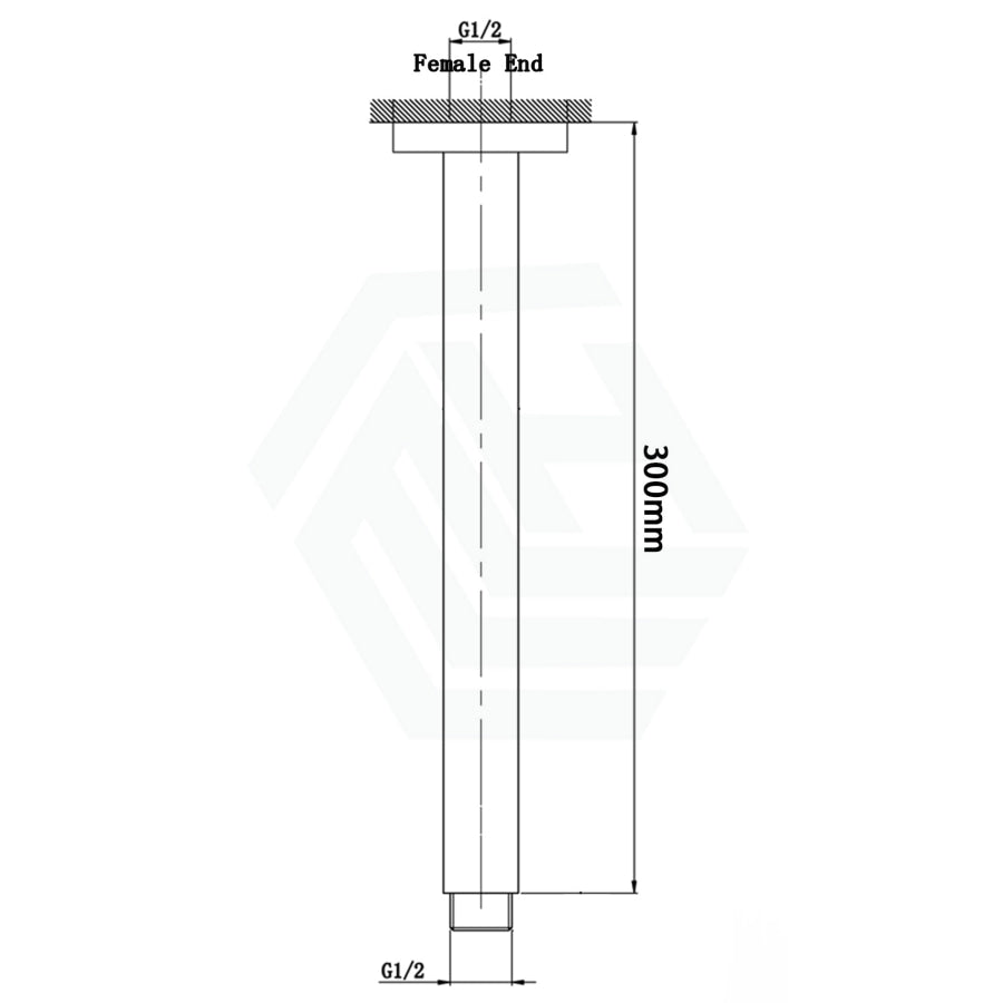 300/600mm Square Ceiling Shower Arm Brushed Nickel