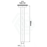 300/600mm Square Ceiling Shower Arm Brushed Nickel