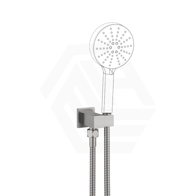 Aquaperla Square Brass Shower Holder Wall Connector & Hose Set Variant Colour Available