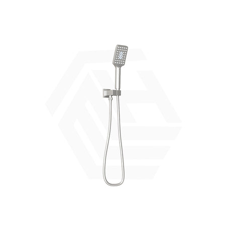 N#1(Nickel) Aquaperla Square 3 Functions Handheld Shower with Wall Bracket Set