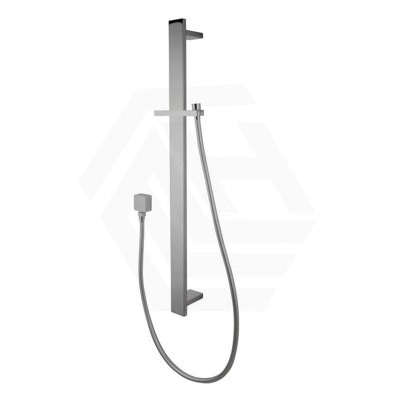 N#1(Nickel) Aquaperla Square Single Shower Rail with PVC Water Hose & Wall Connector Only