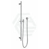N#1(Nickel) Aquaperla Caddence Round Brushed Nickel Shower Rail With Abs 3 Functions Handheld Set