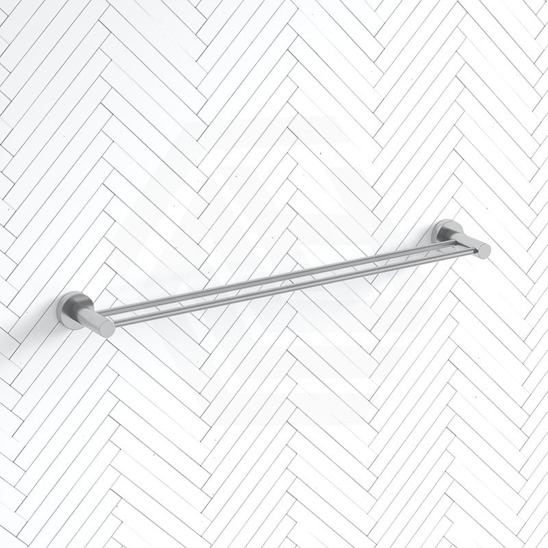 N#1(Nickel) Aquaperla Lucid Pin Round Brushed Nickel Cuttable Double Towel Rail Rails
