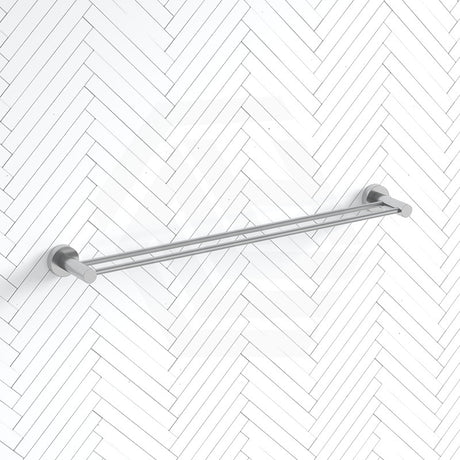 N#1(Nickel) Aquaperla Lucid Pin Round Brushed Nickel Cuttable Double Towel Rail Rails