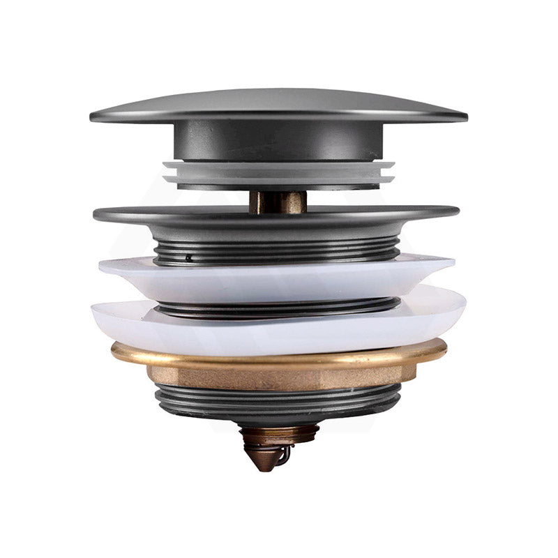 M#1(Gunmetal Grey) 40Mm Brushed Gunmetal Grey Mushroom Solid Brass Bathtub Pop Up Waste Drain No