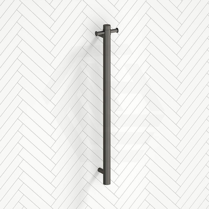 Aquaperla 950mm Round Vertical Electric Heated Towel Rack Single Bar Stainless Steel Variant Colour Available