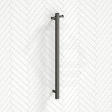 Aquaperla 950mm Round Vertical Electric Heated Towel Rack Single Bar Stainless Steel Variant Colour Available