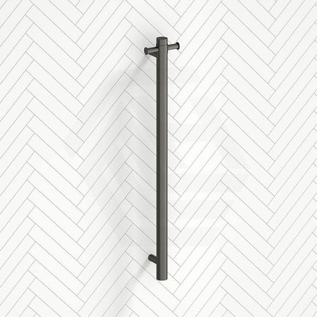 Aquaperla 950mm Round Vertical Electric Heated Towel Rack Single Bar Stainless Steel Variant Colour Available
