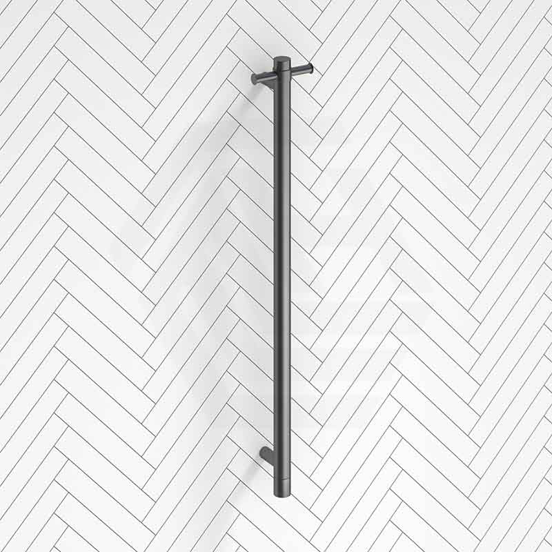 Aquaperla 950mm Round Vertical Electric Heated Towel Rack Stainless Steel Variant Colour Available (with Timer)