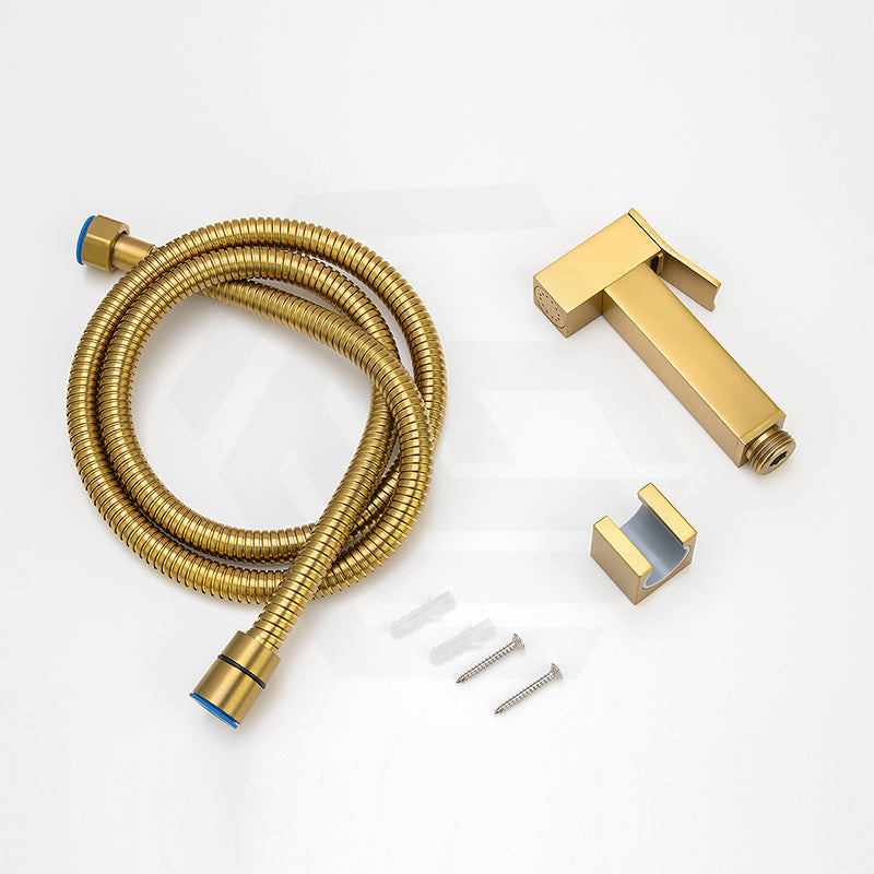 Aquaperla Brass Square Toilet Bidet Spray Kit with 1.2m Stainless Steel Hose Variant Colour Available