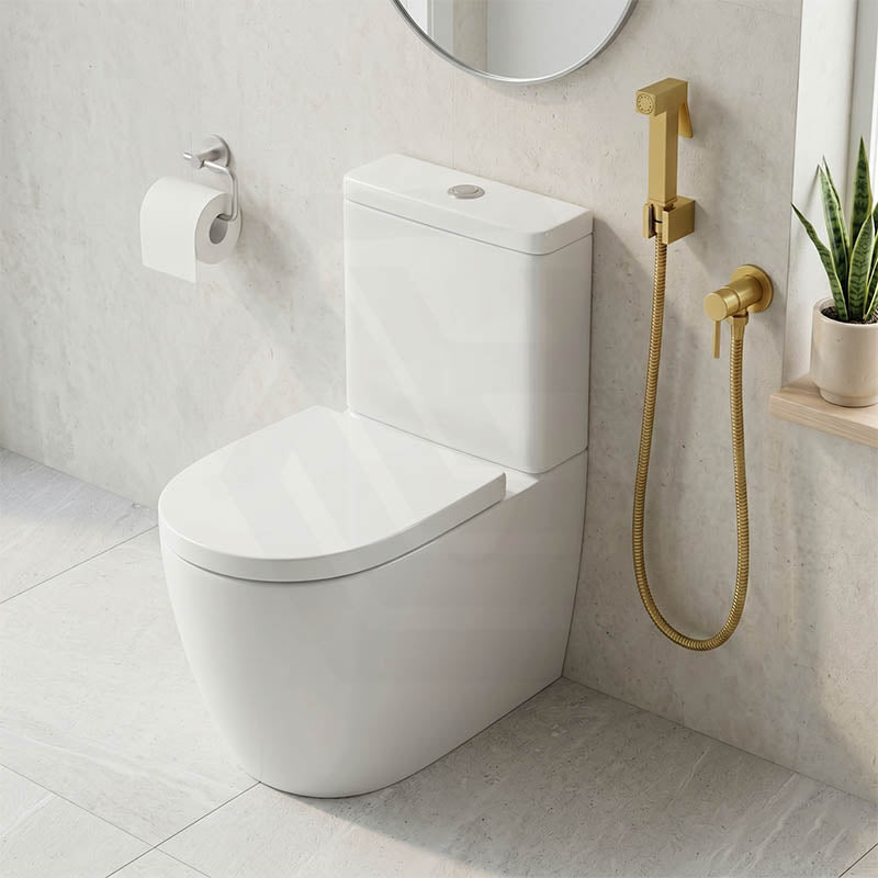Aquaperla Brass Square Toilet Bidet Spray Kit with 1.2m Stainless Steel Hose - Variant Colour Available