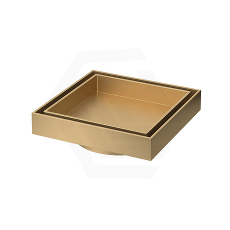 G#1(Gold) Aquaperla 120Mm Brushed Brass Floor Waste Drain Tile Insert 80Mm Outlet Wastes