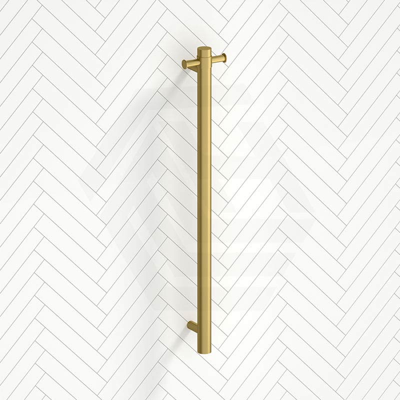 Aquaperla 950mm Round Vertical Electric Heated Towel Rack Single Bar Stainless Steel Variant Colour Available