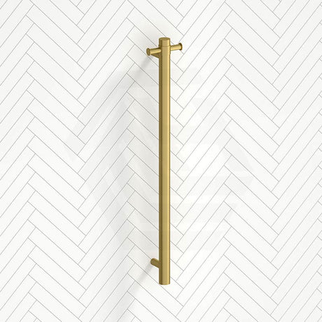 Aquaperla 950mm Round Vertical Electric Heated Towel Rack Single Bar Stainless Steel Variant Colour Available