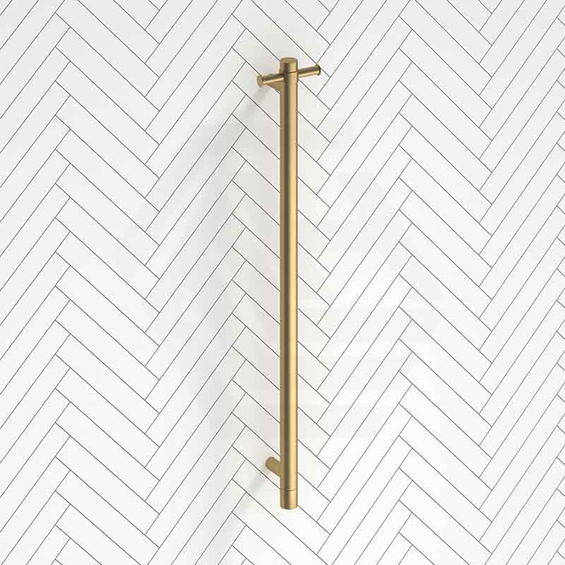 Aquaperla 950mm Round Vertical Electric Heated Towel Rack Stainless Steel Variant Colour Available (with Timer)