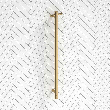 Aquaperla 950mm Round Vertical Electric Heated Towel Rack Stainless Steel Variant Colour Available (with Timer)