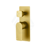 Aquaperla Vog Series Square Shower/Bath Wall Mixer With Diverter Brushed Brass/Brushed