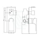 Aquaperla Vog Series Square Shower/Bath Wall Mixer With Diverter Brushed Brass/Brushed