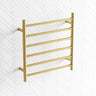 G#1(Gold) 620X600X120Mm Round Brushed Gold Electric Heated Towel Rack 6 Bars Stainless Steel Rails