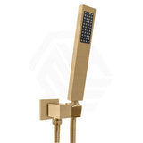 G#1(Gold) Aquaperla Square Brushed Brass Shower Rail with Handheld Shower Set Single Function