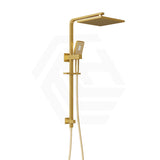 G#1(Gold) Aquaperla 10 inch 250mm Square Twin Shower Station Top Inlet Brushed Brass