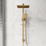 G#1(Gold) Aquaperla 10 inch 250mm Square Twin Shower Station Top Inlet Brushed Brass