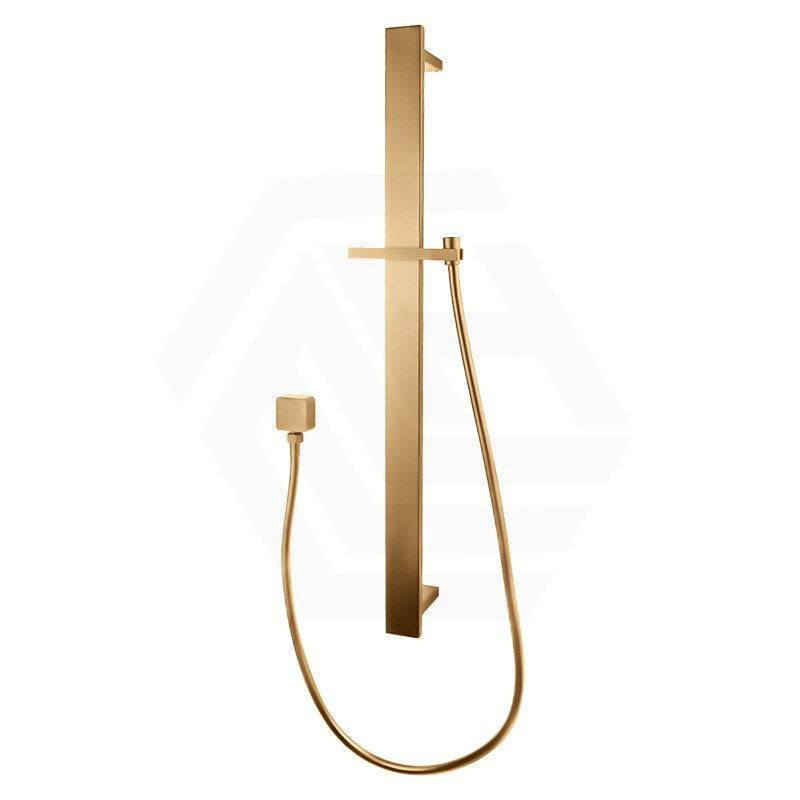 G#1(Gold) Aquaperla Square Single Shower Rail with PVC Water Hose & Wall Connector Only
