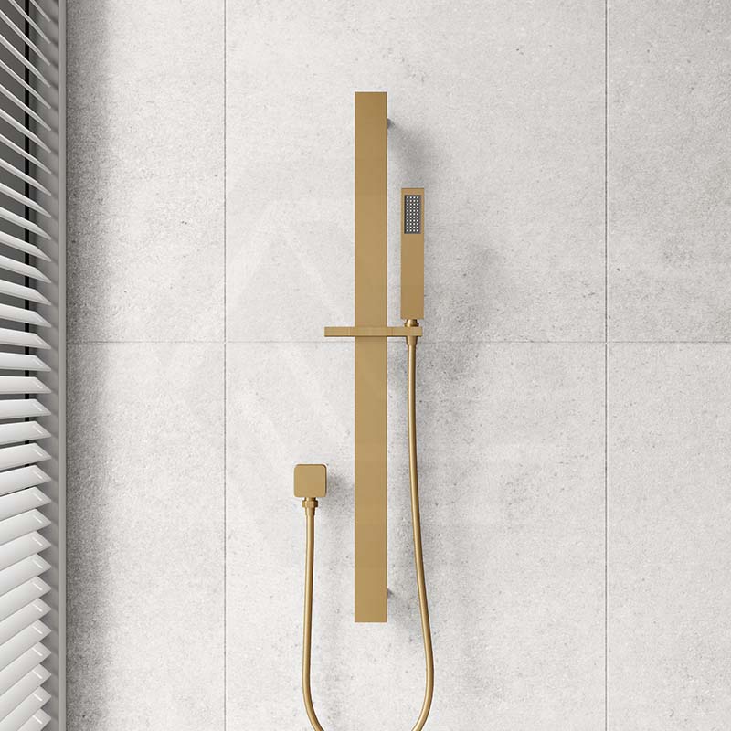 Aquaperla Square Sliding Shower Rail with Single Function Handheld Shower Set Variant Colour Available