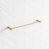 G#1(Gold) Aquaperla 600Mm Round Brushed Brass Single Towel Rail Stainless Steel Gold Rails