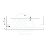 Aquaperla Vog Series 600/800Mm Single Towel Rail Brushed Brass/Brushed Nickel/Gunmetal Grey Rails