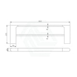 Aquaperla Vog Series 600/800Mm Double Towel Rail Brushed Brass/Brushed Nickel/Gunmetal Grey Rails