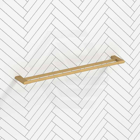 Aquaperla VOG Series 600/800mm Double Towel Rail Brushed Brass/Brushed Nickel/Gunmetal Grey