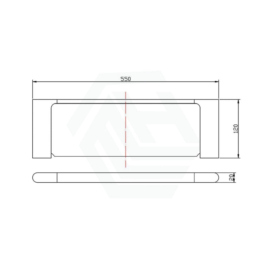 Aquaperla Vog Series Glass Shelf Brushed Brass/Brushed Nickel/Gun Metal Grey Back To Wall Bathroom