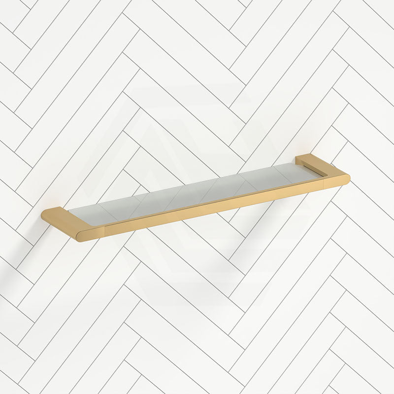 Aquaperla VOG Series Glass Shelf Brushed Brass/Brushed Nickel/Gun Metal Grey