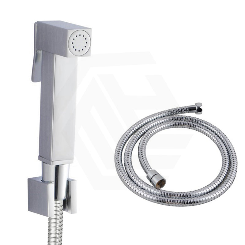Aquaperla Brass Square Toilet Bidet Spray Kit with 1.2m Stainless Steel Hose Variant Colour Available