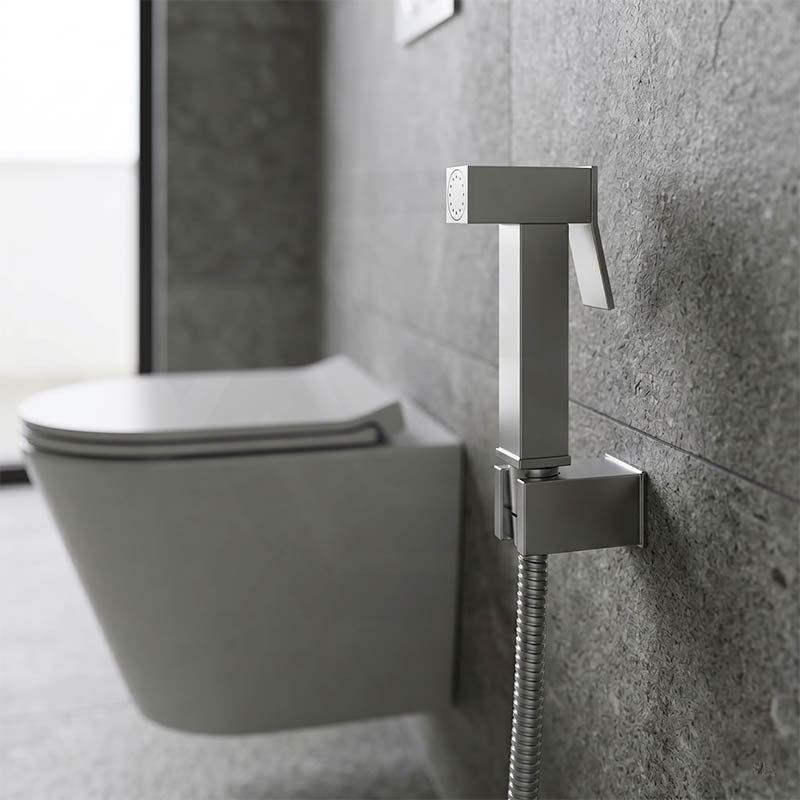 Aquaperla Brass Square Toilet Bidet Spray Kit with 1.2m Stainless Steel Hose - Variant Colour Available