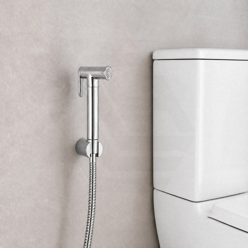 Aquaperla Brass Bidet Spray Kit, Handheld Sprayer with 1.2m Hose - Matt Black/Chrome