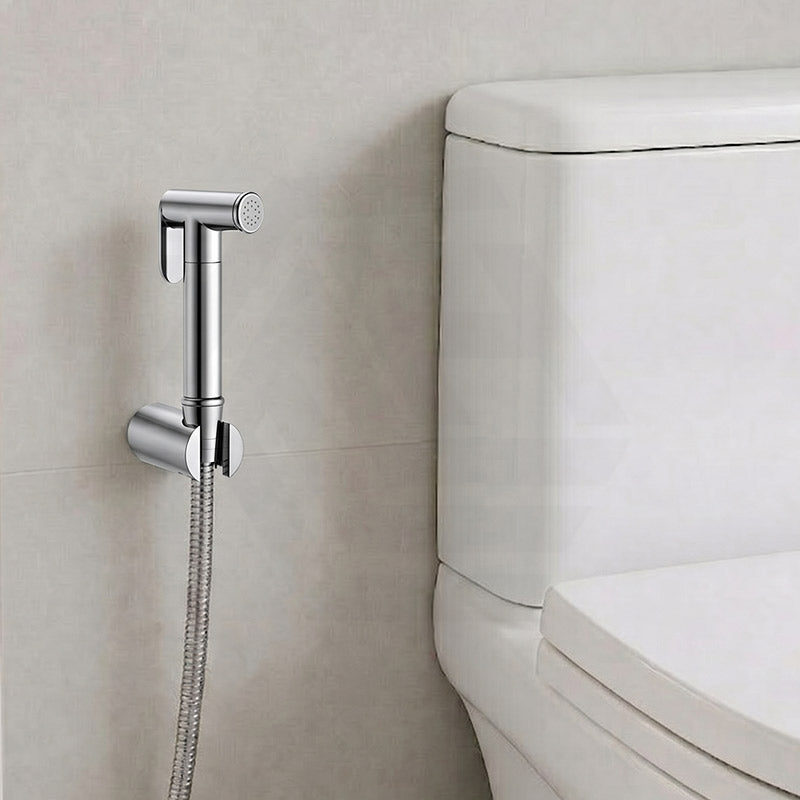 Aquaperla Brass Bidet Spray Kit, Handheld Sprayer with 1.2m Hose - Matt Black/Chrome